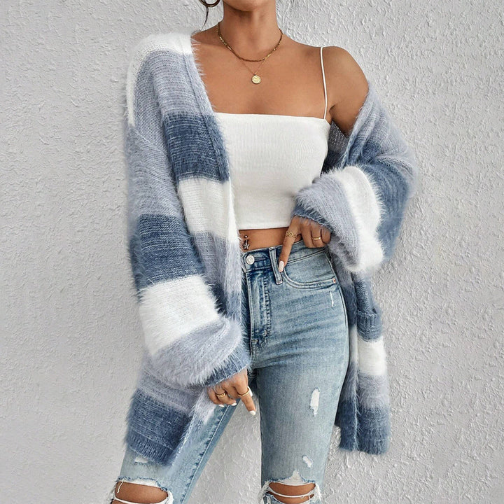 JULIETA™ - Comfy Open Front Long Sleeve Fuzzy Cardigan